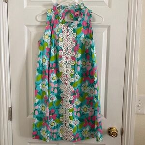 Lilly Pulizter Floral Sleeveless Dress with Lace Detail